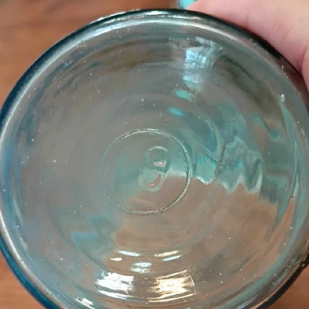 Atlas Blue Glass Mason Jar Vintage Pint Size #9